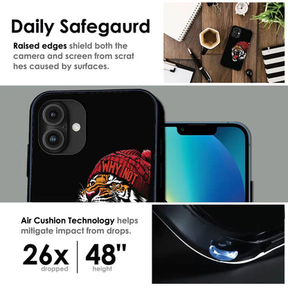 Why Not Tiger Street Art - Glossy Metal Silicone Case For Apple iPhone Infographic