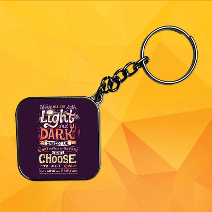 Who You Really Are- Keychain With Silver Border (Pack Of 2)