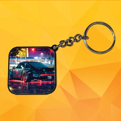 Black Car - Keychain With Black Border (Pack Of 2)