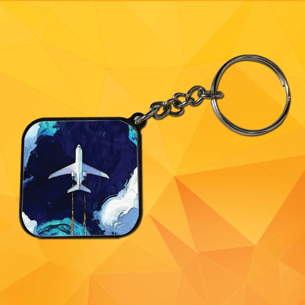 Travel - A Combo Of 4 Black Border Keychains