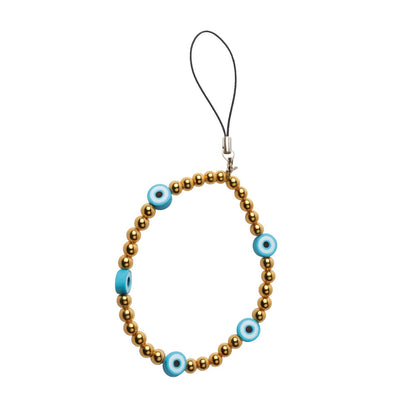 Golden Eye and Smiles - A Combo Of 2 Mini Round Phone Charms