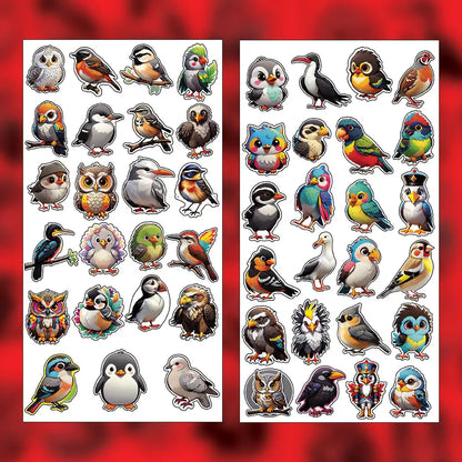 Birds – 47 Waterproof Aesthetic Stickers for Phone Cases, Clear Covers, Journals, Scrapbooks & More
