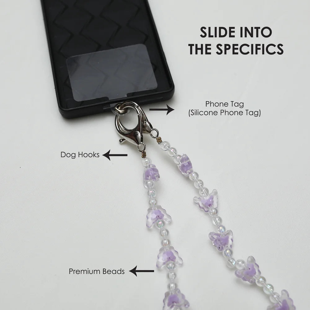 Purple Fly Beads - Cross Body Phone Slings