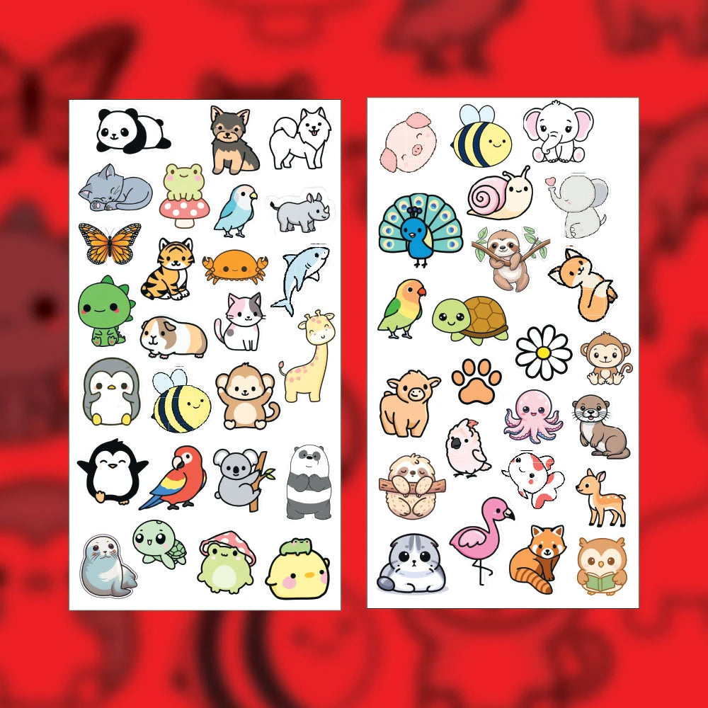 Cute Animal Stickers Pack – 42+ Kawaii Cartoon Stickers