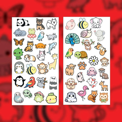 Cute Animal Stickers Pack – 42+ Kawaii Cartoon Stickers