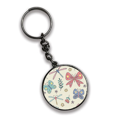 Butterfly - A Combo Of 4 Silver Border Keychains