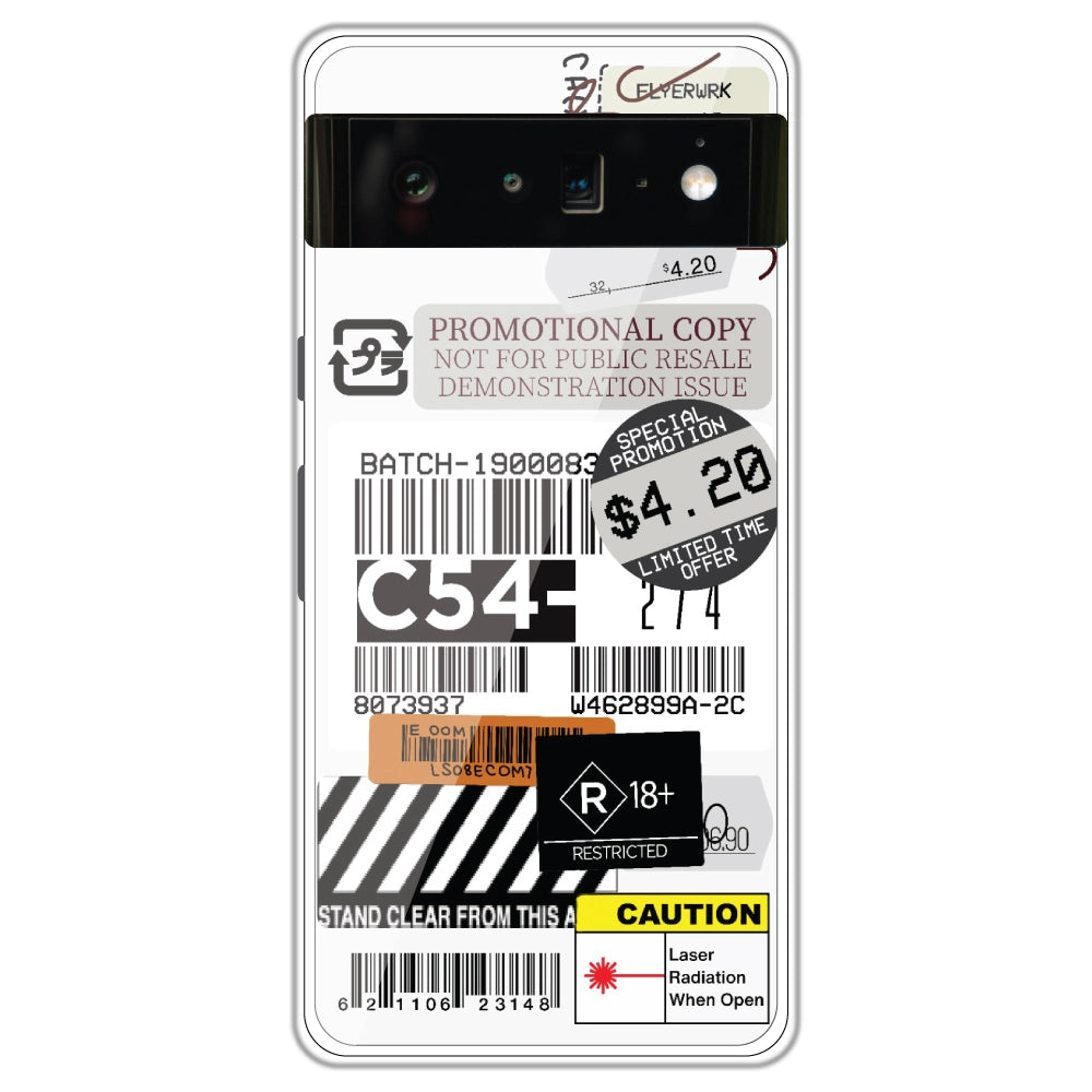 Labels - Clear Printed Case For Google Models google pixel 6 Pro