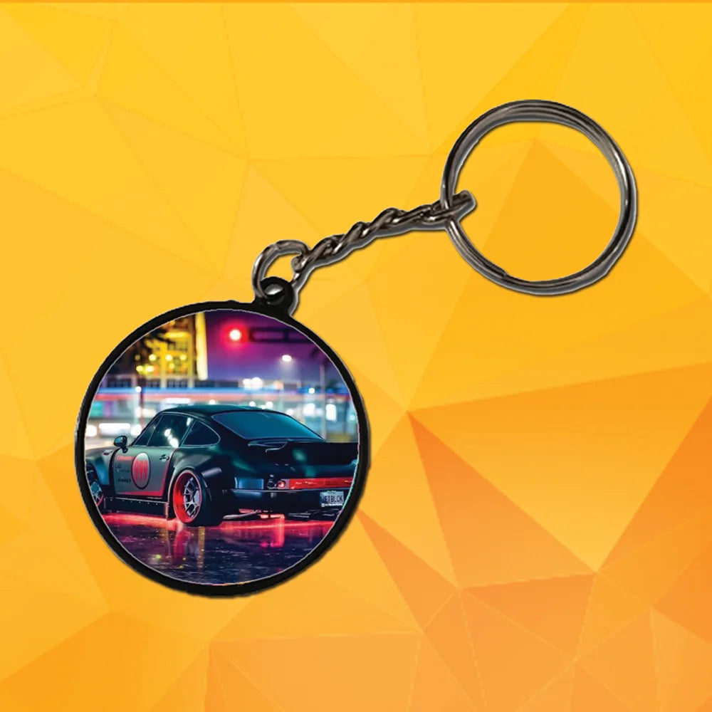 Black Car - Keychain With Black Border (Pack Of 2)