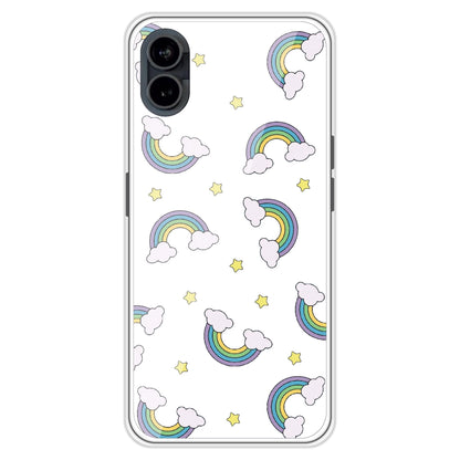Rainbow With Clouds - Clear Printed Case For Nothing Models