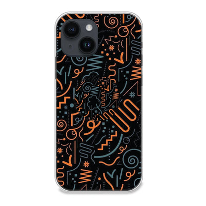 Orange Graffiti - Silicone Grip Case For Apple iPhone Models iPhone 14