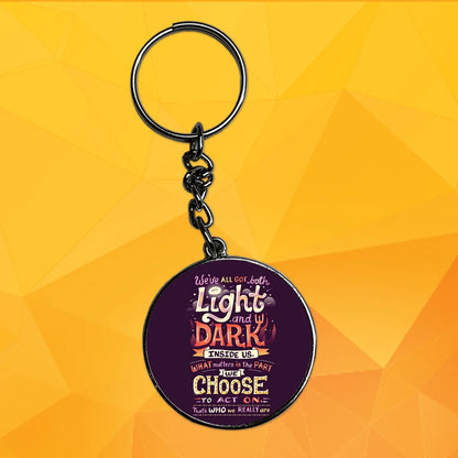 Who You Really Are- Keychain With Silver Border (Pack Of 2)
