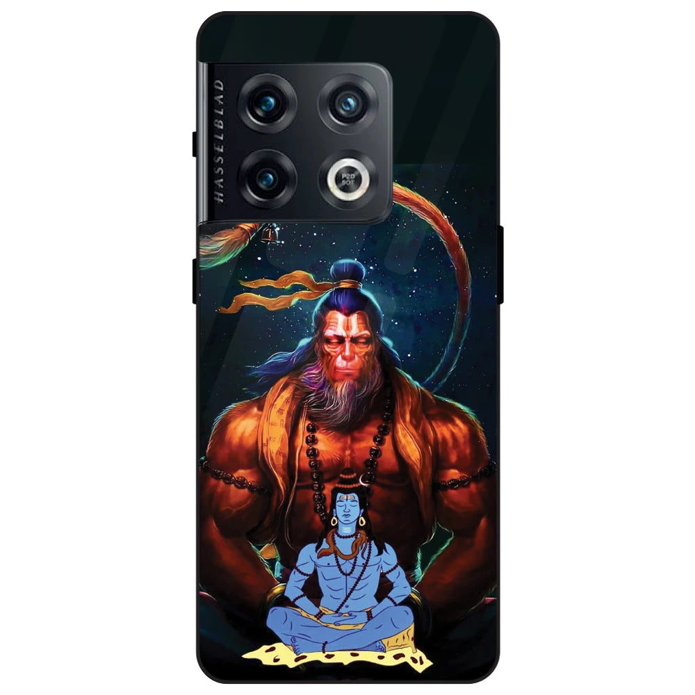 Lord Shiva & Lord Hanuman - Glass Case For OnePlus Models i