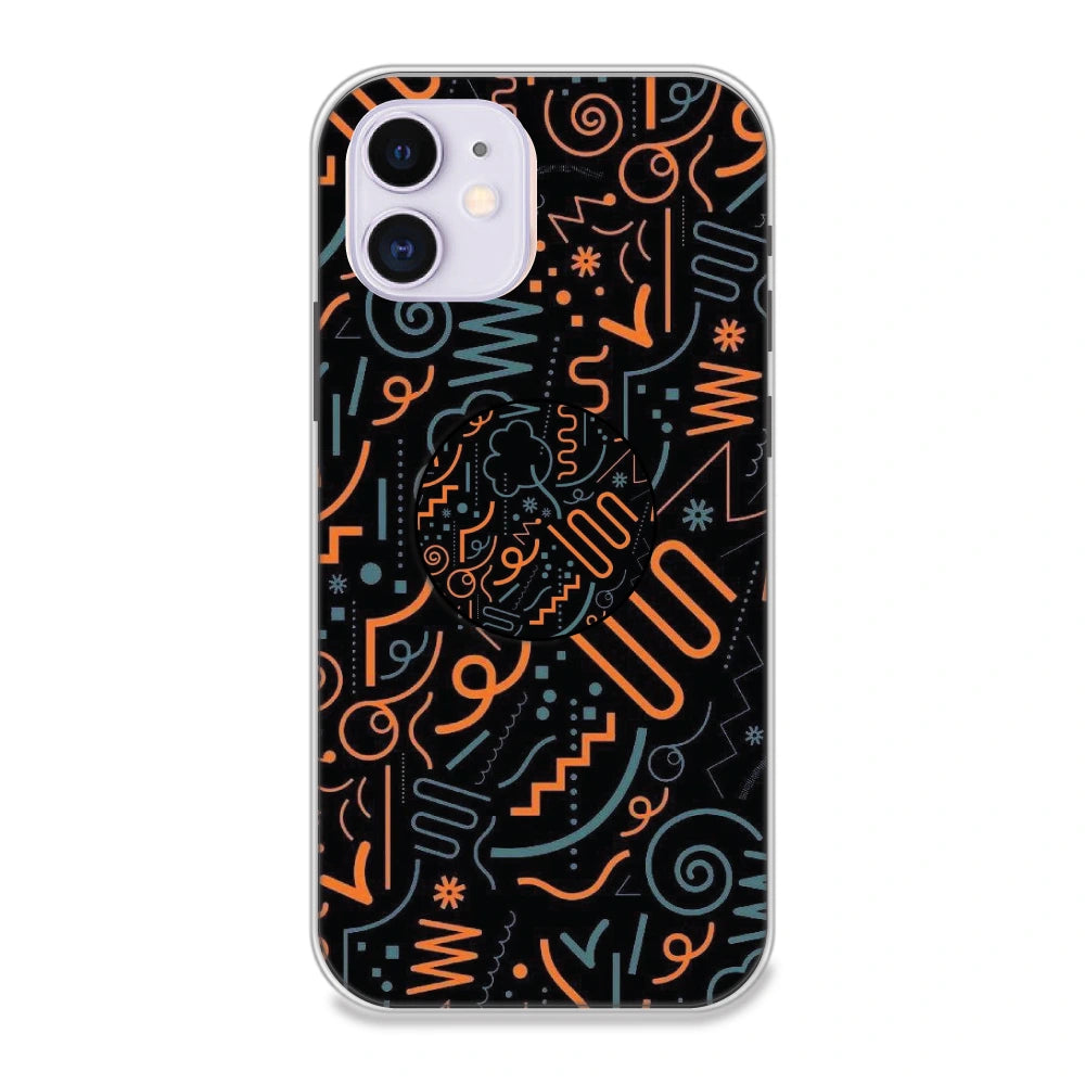 Orange Graffiti - Silicone Grip Case For Apple iPhone Models iPhone 11