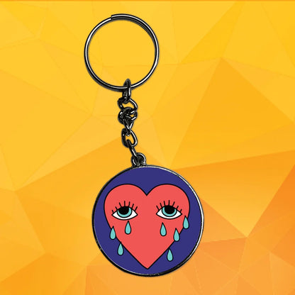 Heart Crying Tarot - Keychain With Silver Border (Pack Of 2)