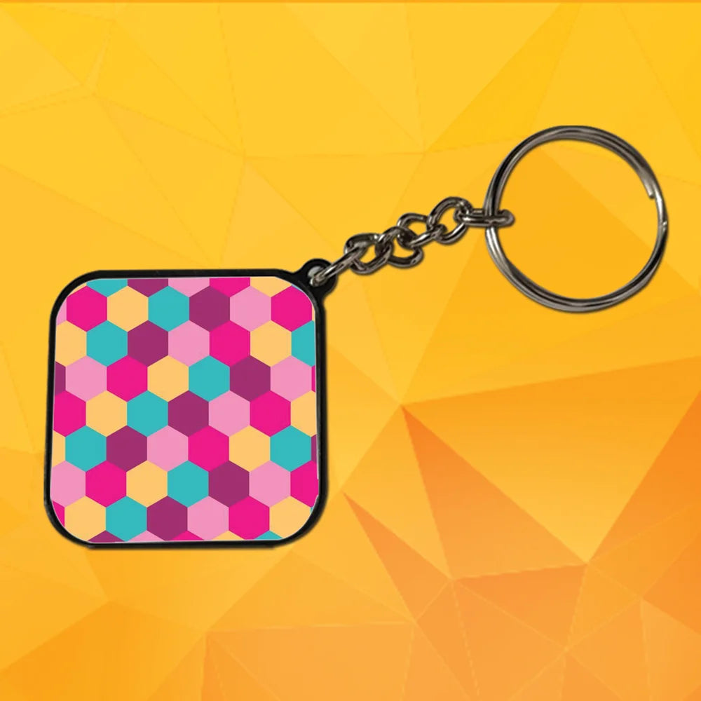 Geometric - A Combo Of 4 Black Border Keychains