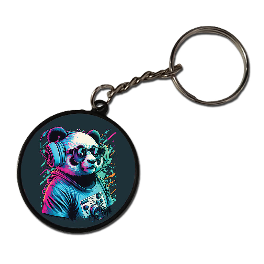 Panda DJ - Keychain CIRCLE