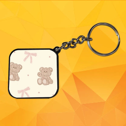 Cute Bear - Keychain With Black Border (Pack Of 2)