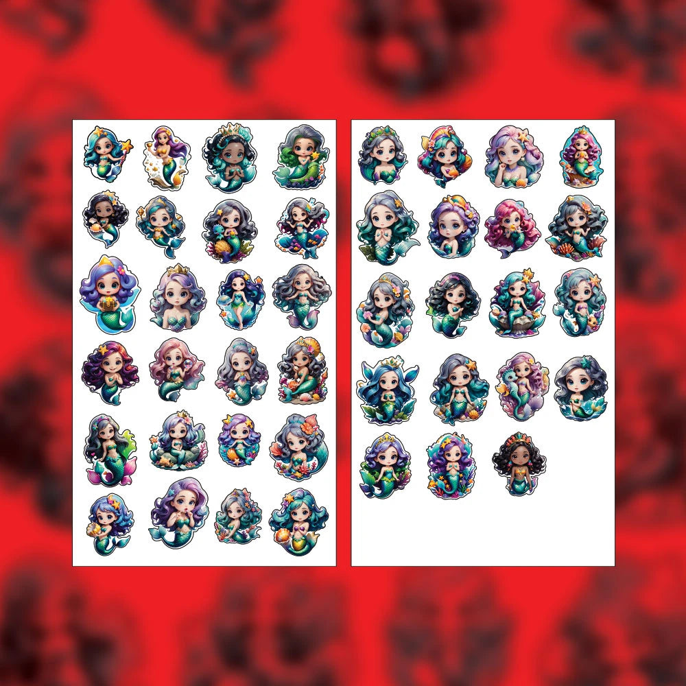 Mermaid Stickers Pack – 42+ Fantasy Waterproof Stickers
