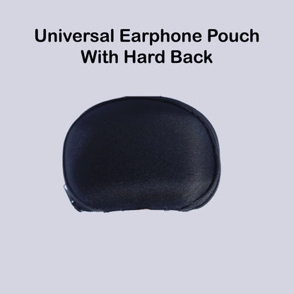 Hard Shell Protective Carrying Case for Earphones, Cables, and Small Accessories – Black Infographic