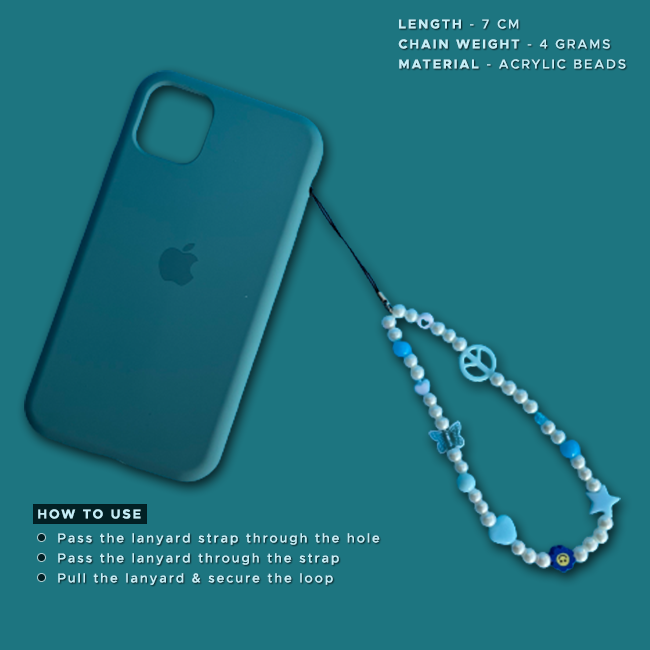 infographicBlue Pearl - Phone Charm