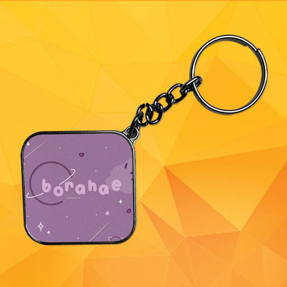 Borahae - Keychain With Silver Border (Pack Of 2)