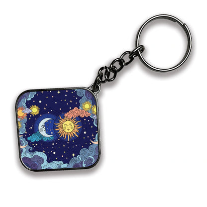 Sun - A Combo Of 4 Silver Border Keychains