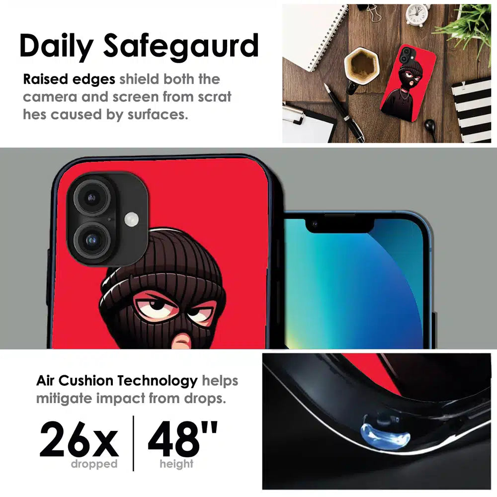 Masked Rebel Street Art - Glossy Metal Silicone Case For Apple iPhone Infographic