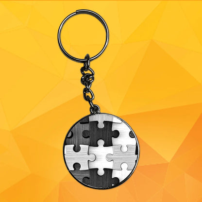 Maze - Keychain With Silver Border (Pack Of 2)