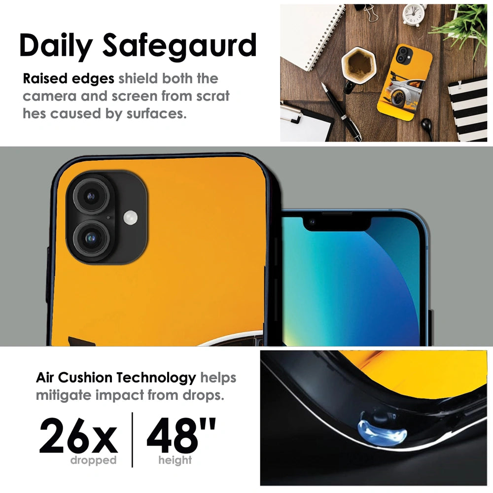 Sport Car Yellow Background - Glossy Metal Silicone Case For Apple iPhone Infographic