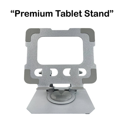 Adjustable Metal Tablet & Mobile Stand – Foldable Desk Holder Infographic