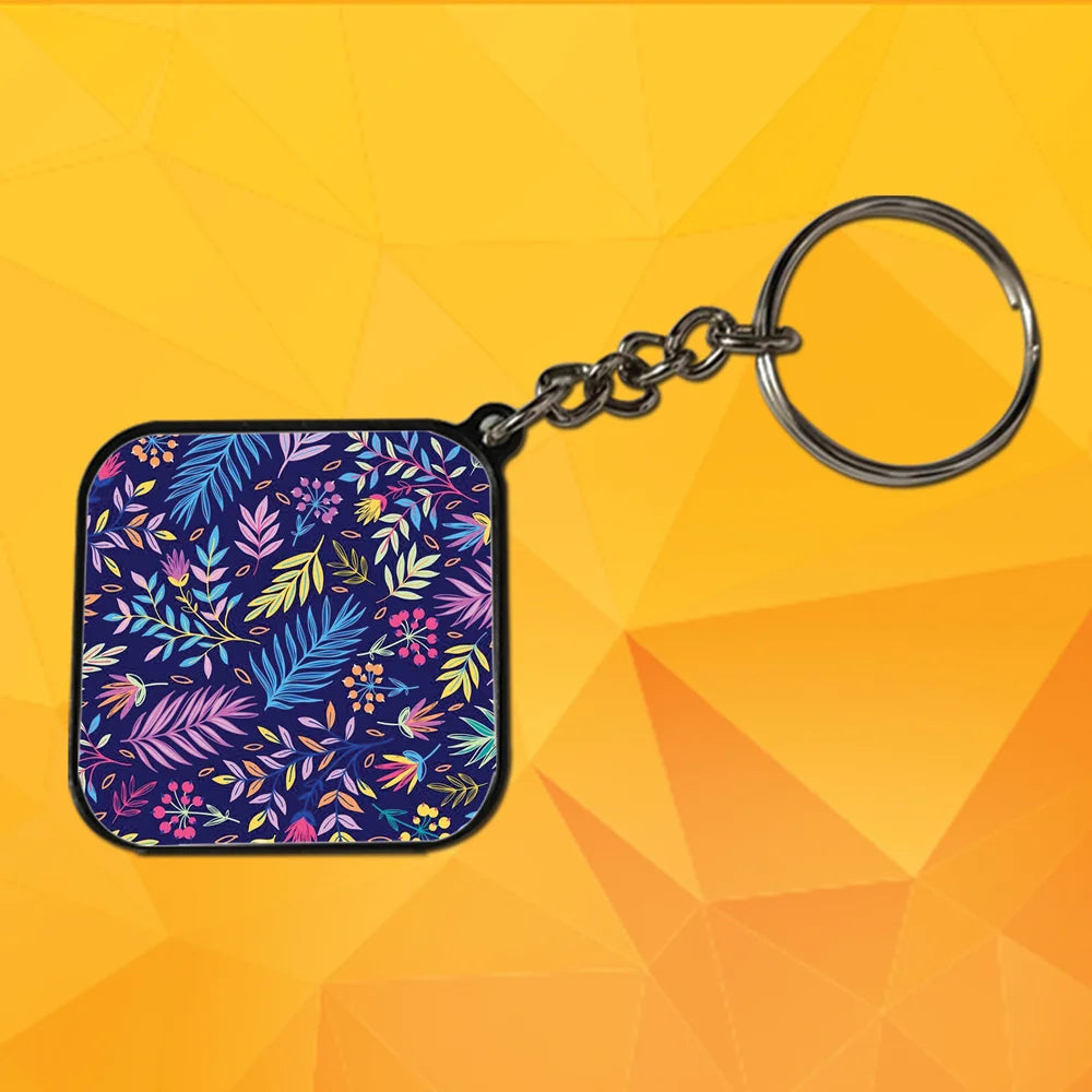 Floral - A Combo Of 4 Black Border Keychains