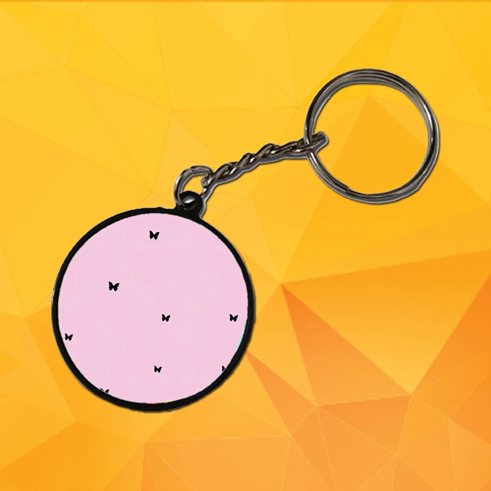 Black Butterfly - Keychain With Black Border (Pack Of 2)
