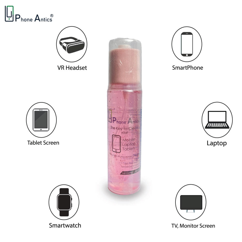 Mobile Screen Cleaning Gel With Microfiber Cloth- Wild Rose