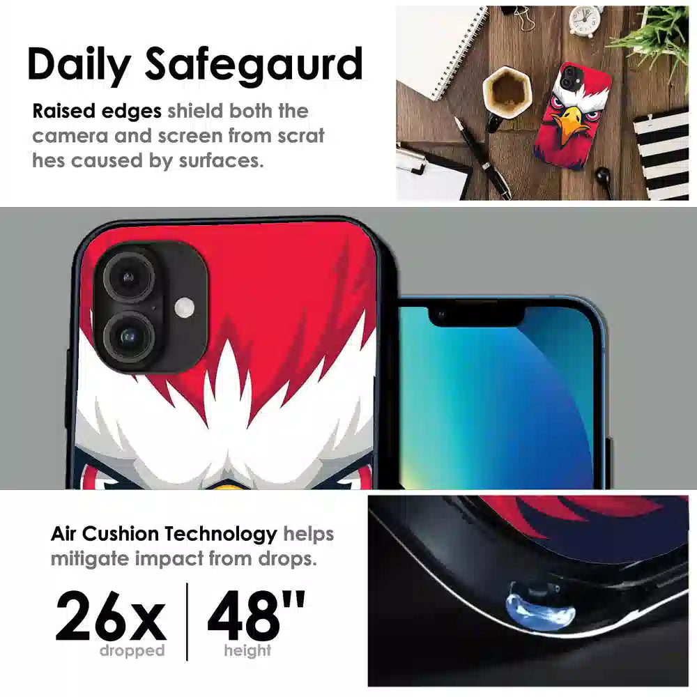 Fierce Eagle Power Art - Glossy Metal Silicone Case For Apple iPhone Infographic