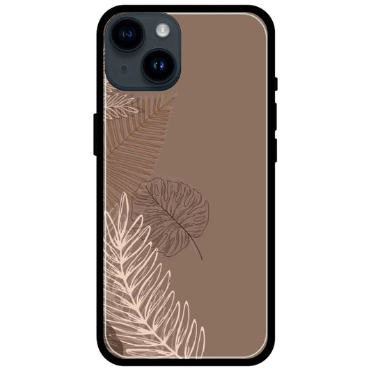 Brown Leaves - Glossy Metal Silicone Case For Apple iPhone Models iPhone 15
