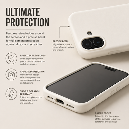 White Liquid Silicone Case For Apple iPhone Models