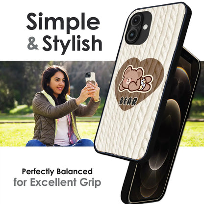 Bear Heart - Glossy Metal Silicone Case For Apple iPhone Infographic