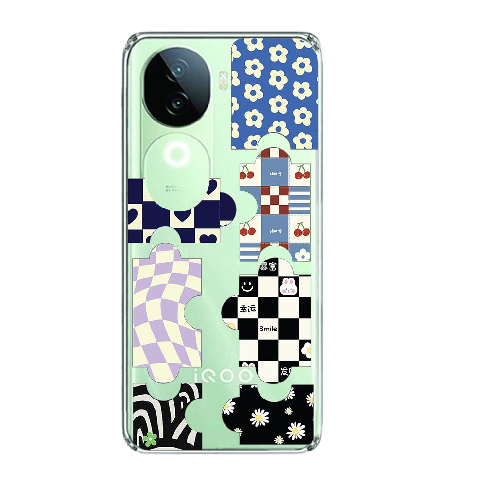 Aesthetic Puzzle - Clear Printed Silicone Case For IQOO Infographic