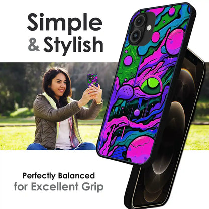 'Cosmic Eye - Glossy Metal Silicone Case For Apple iPhone Infographic
