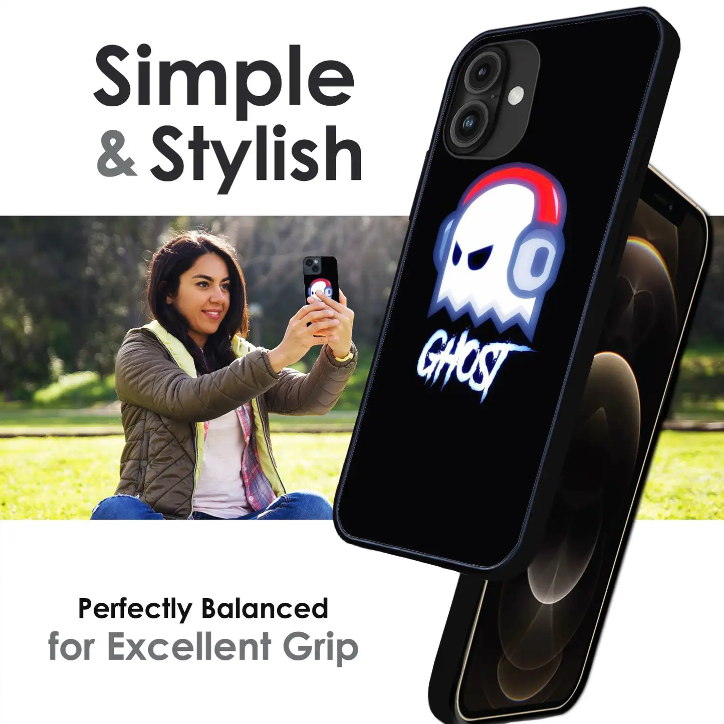 Neon Ghost Music Aesthetic - Glossy Metal Silicone Case For Apple iPhone Infographic