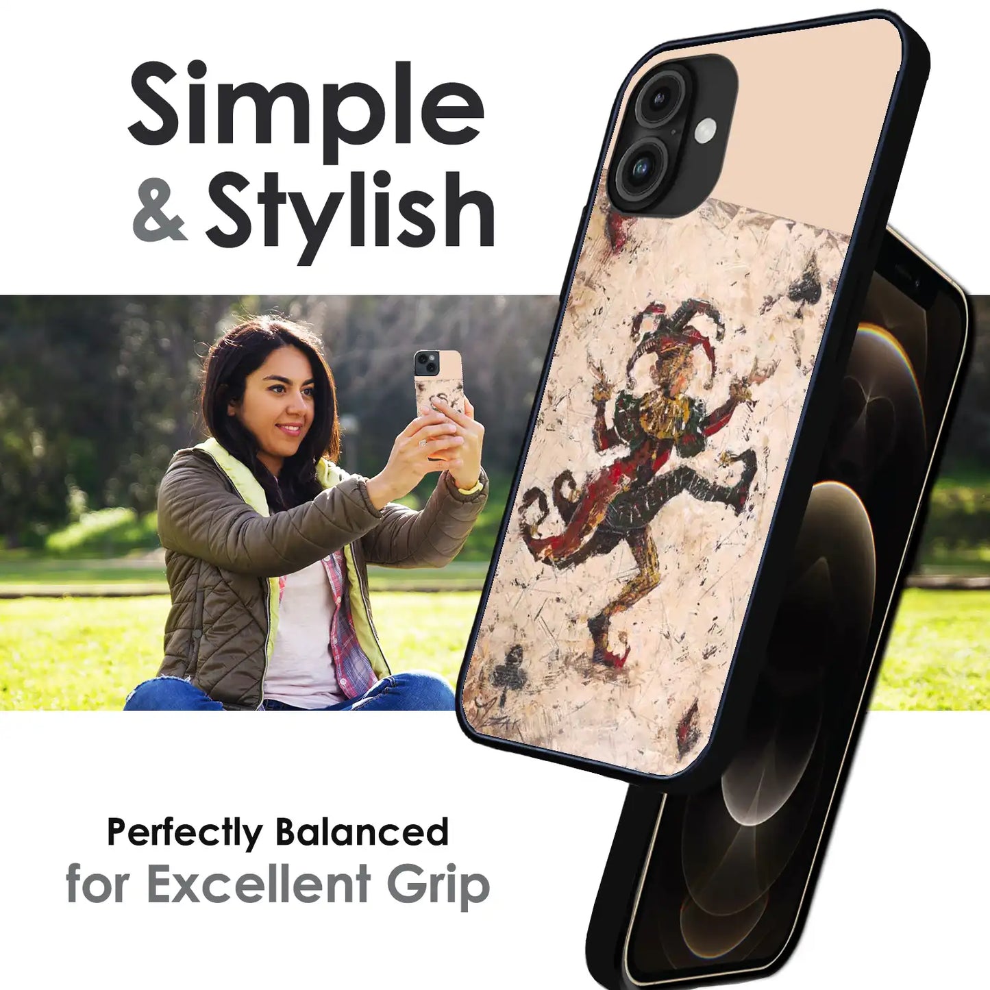 Abstract Dancing Figure Art - Glossy Metal Silicone Case For Apple iPhone Infographic