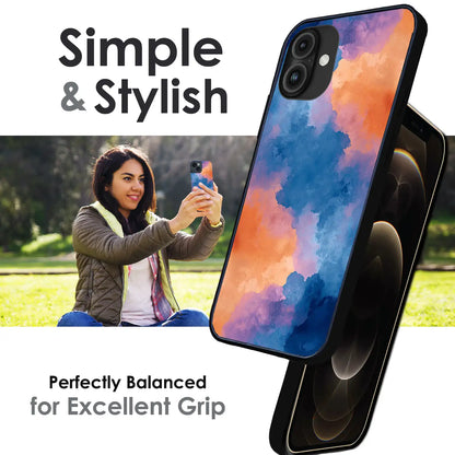 Abstract Pastel Cloud Geometry - Glossy Metal Silicone Case For Apple iPhone Infographic