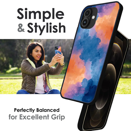 Abstract Pastel Cloud Geometry - Glossy Metal Silicone Case For Apple iPhone Infographic