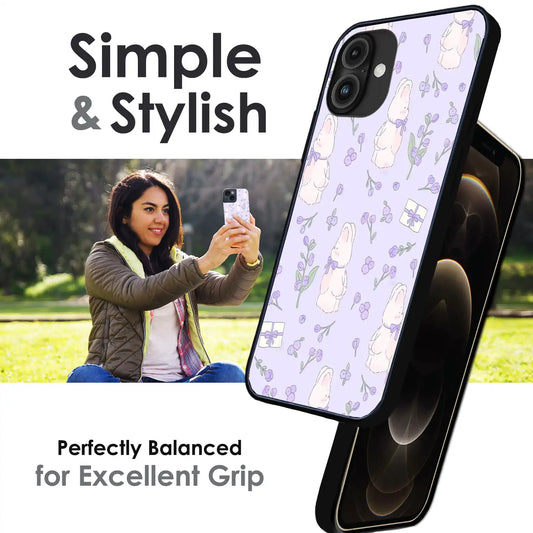 Lavender Bunny Gifts - Glossy Metal Silicone Case For Apple iPhone Infographic