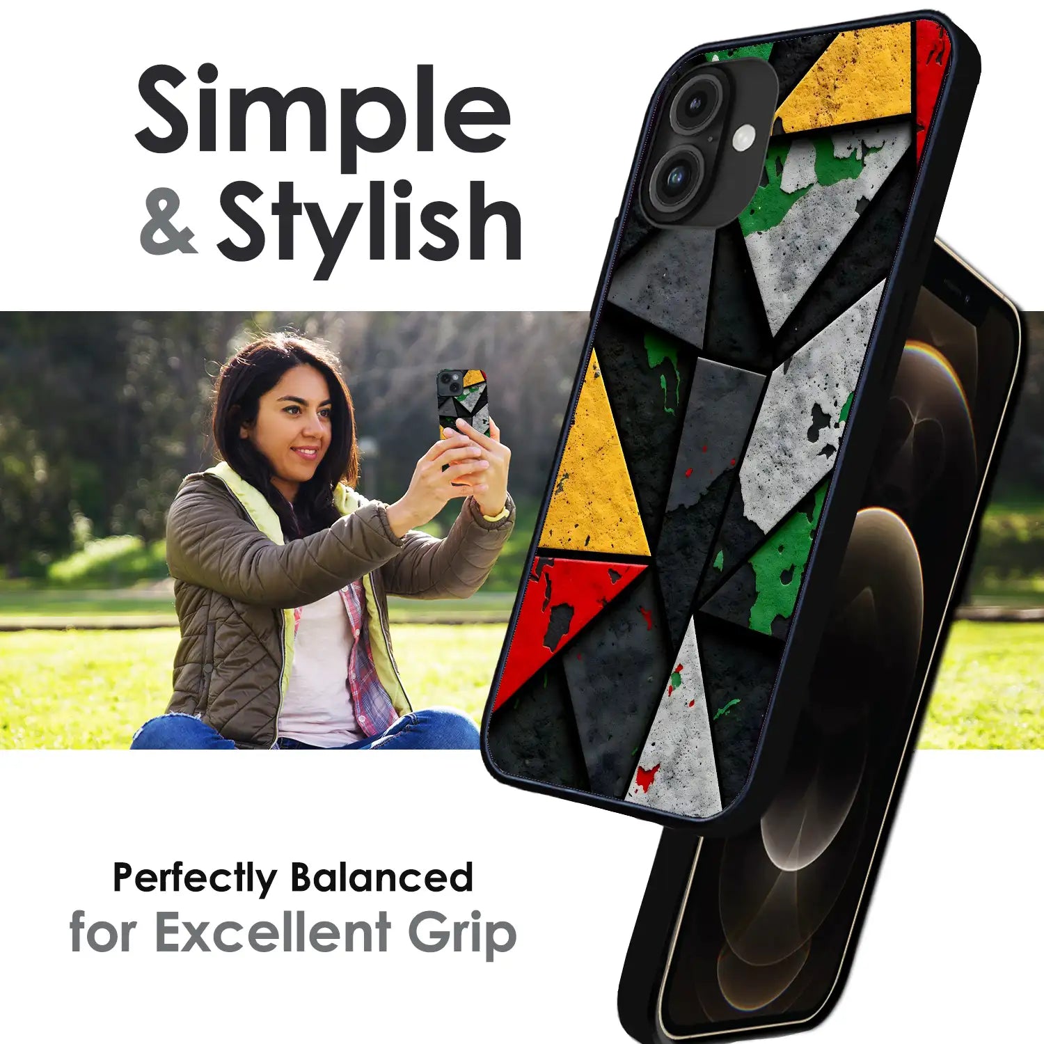 Urban Geometric Color - Glossy Metal Silicone Case For Apple iPhone Infographic