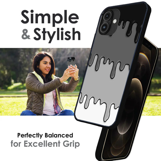 Smoky Drip Abstract - Glossy Metal Silicone Case For Apple iPhone Infographic