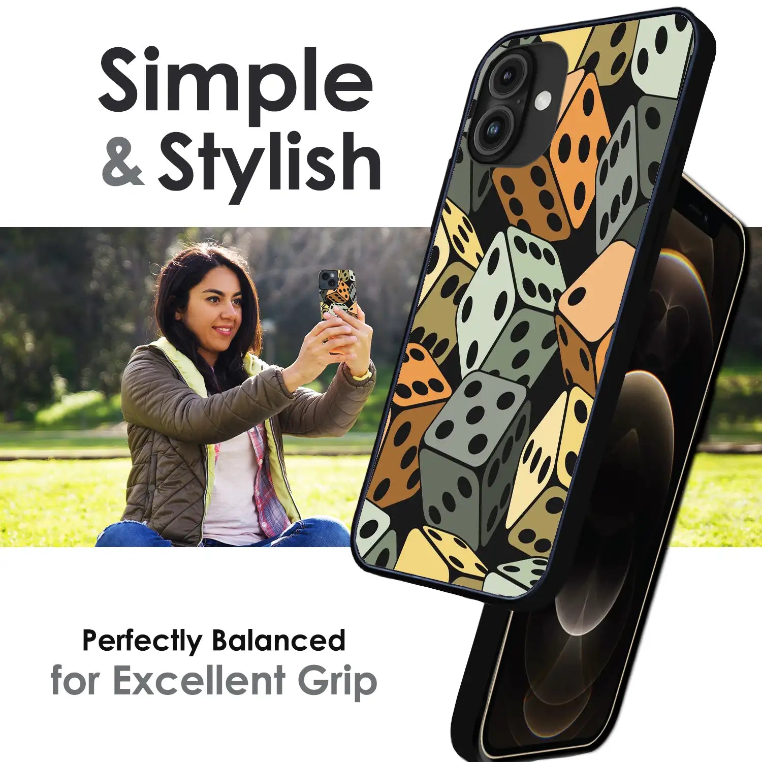 Dice - Glossy Metal Silicone Case For Apple iPhone Infographic