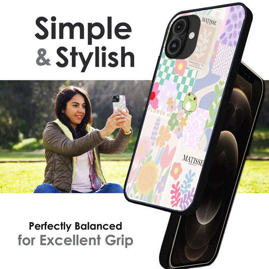 Cute Pastel Floral Collage Art - Glossy Metal Silicone Case For Apple iPhone Infographic