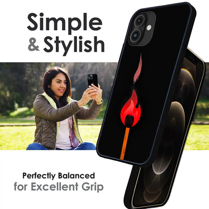Burning Match - Glossy Metal Silicone Case For Apple iPhone Infographic