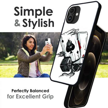 Aces & Dice - Glossy Metal Silicone Case For Apple iPhone Infographic